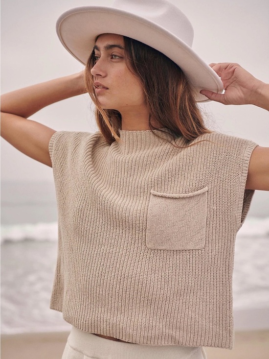 Free People Tops - Free People Freya Sweater Top In Oatmeal Bone Size Small